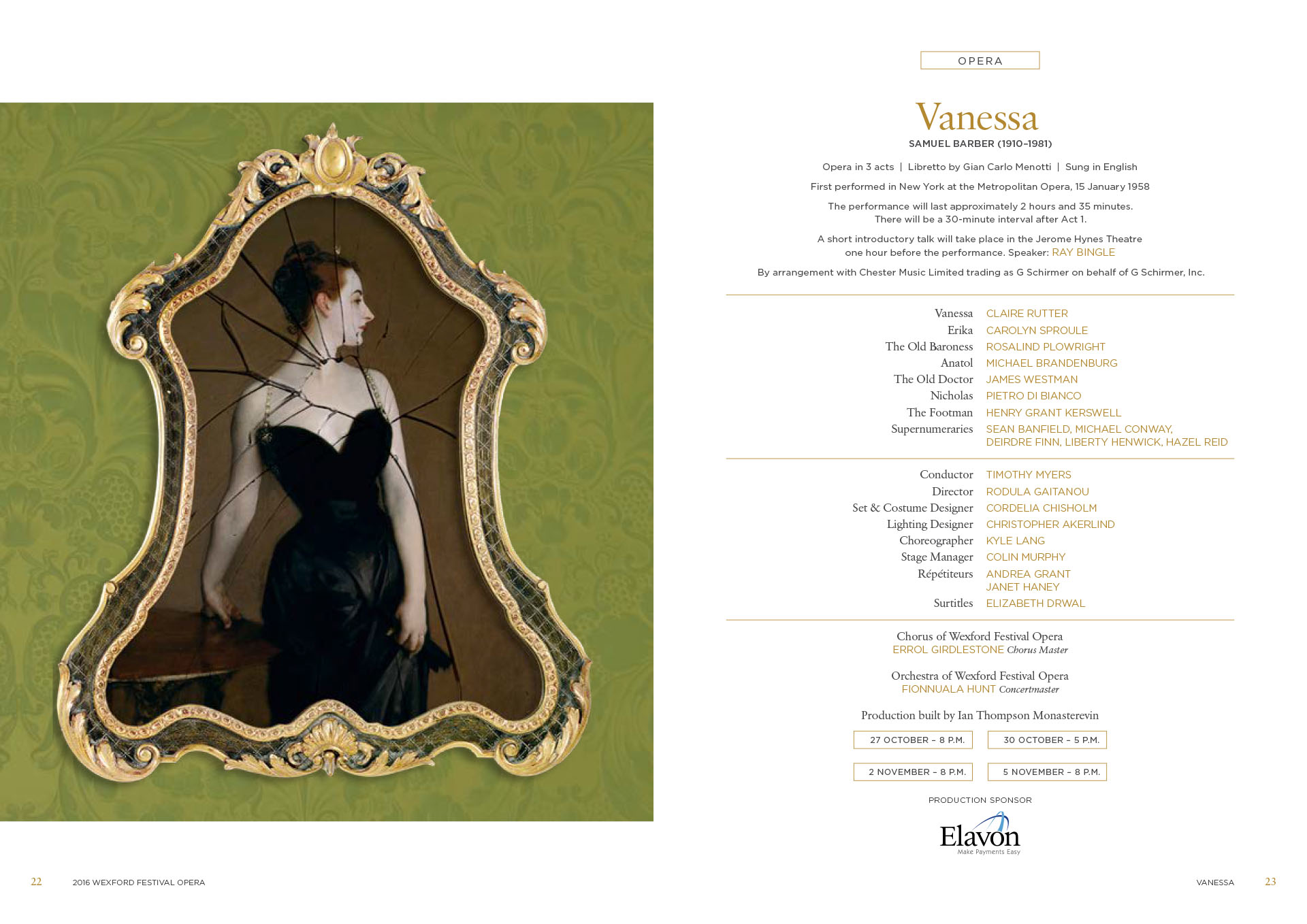 layout for Wexford Festival Opera programme book